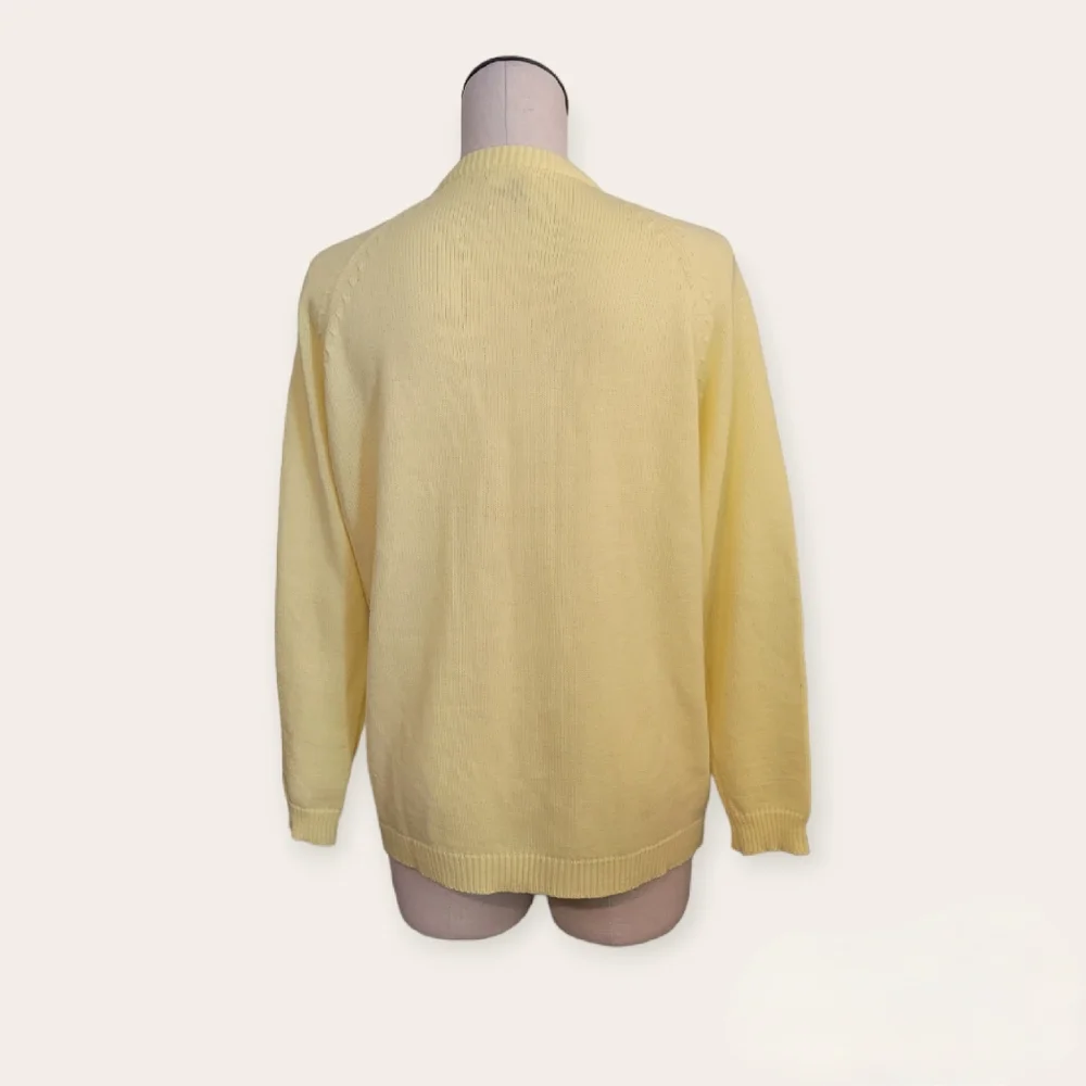 Vintage 70s Yellow Cardigan Sweater